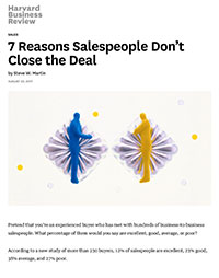 HBR 7 Reasons Salespeople Don't Close the Deal