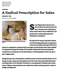 HBR A Radical Prescription for Sales